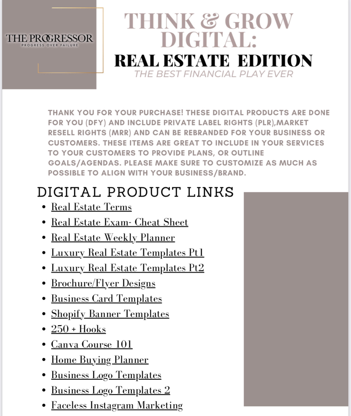 Real Estate Study Guide Marketing Kit Progress Over Failure Real estate study guide marketing kit progress over failure